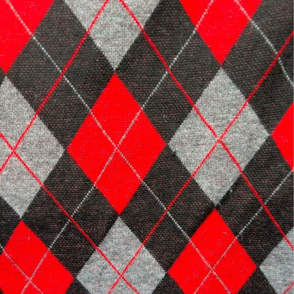 Kristin Nicole Womens A-Line Midi Skirt Large Red Argyle Knit Retro Classic Y2K - Picture 6 of 11